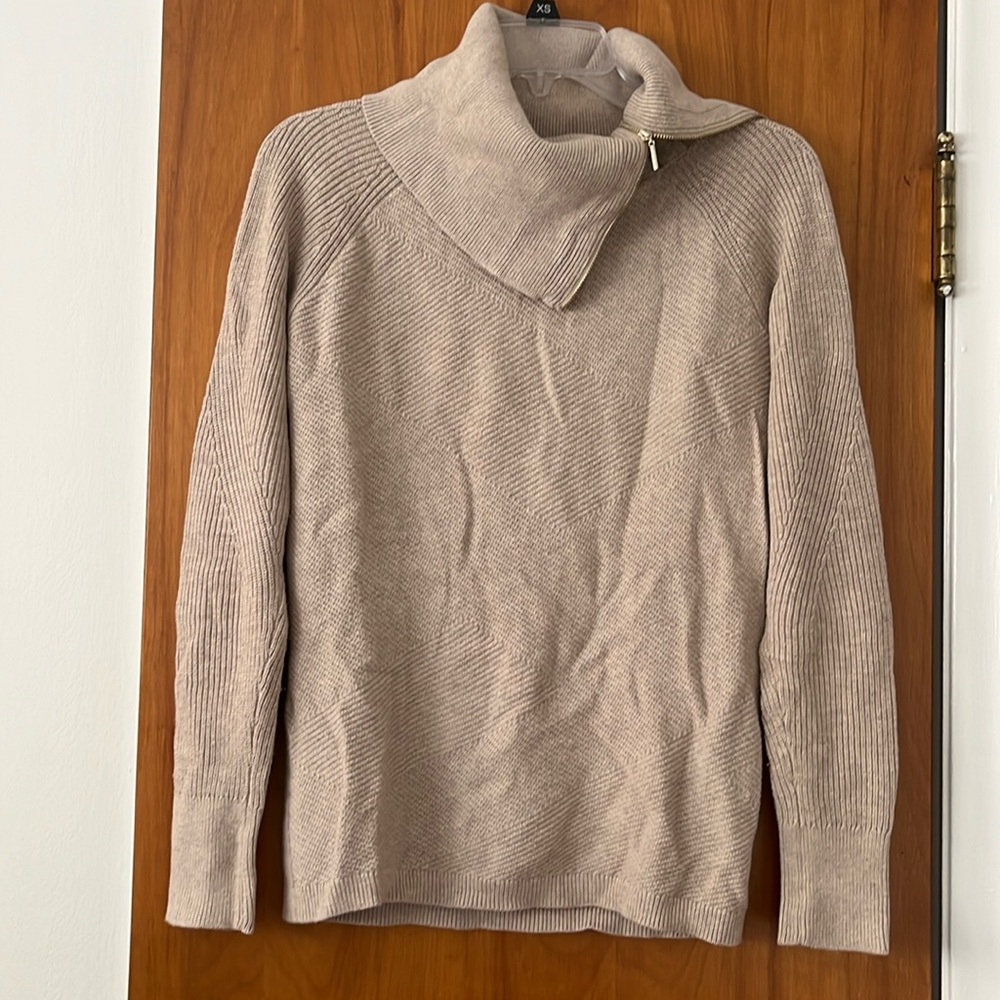 White House black market sweater with zip turtleneck detail